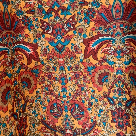 ZARA ORANGE PAISLEY FLOWY PANTS - Picture 3 of 9